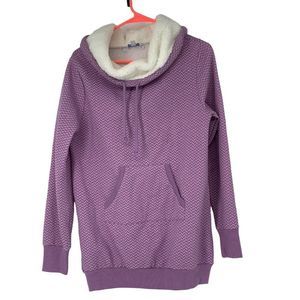 Womens Pajamagram Size Small Fleece Cowl Top Sweatshirt PJ Sleep 3144 Purple